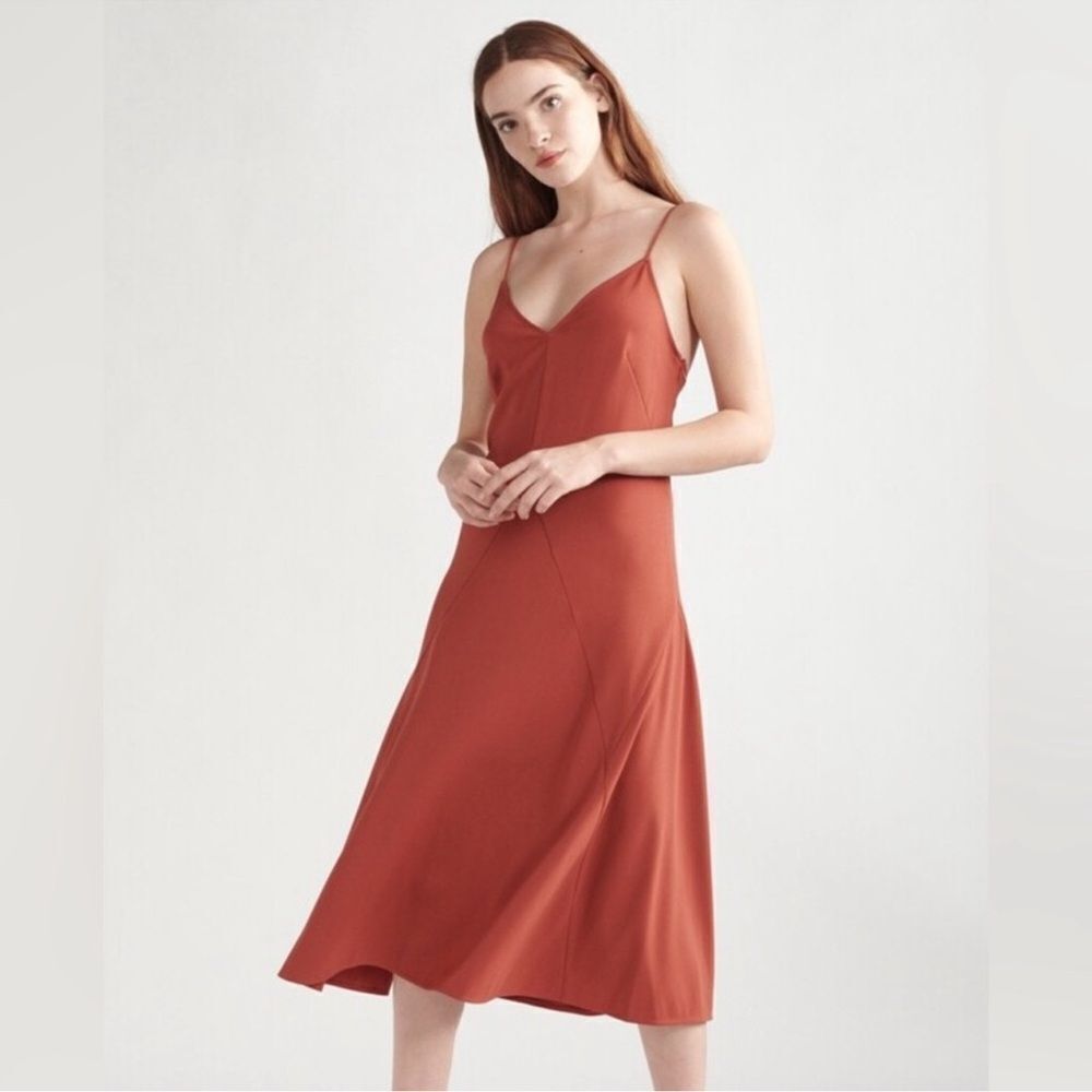 Thakoon midi slip dress in rust NWT